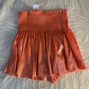 NWT Queen of Sparkles - Orange Glitter Swing Short (XS)